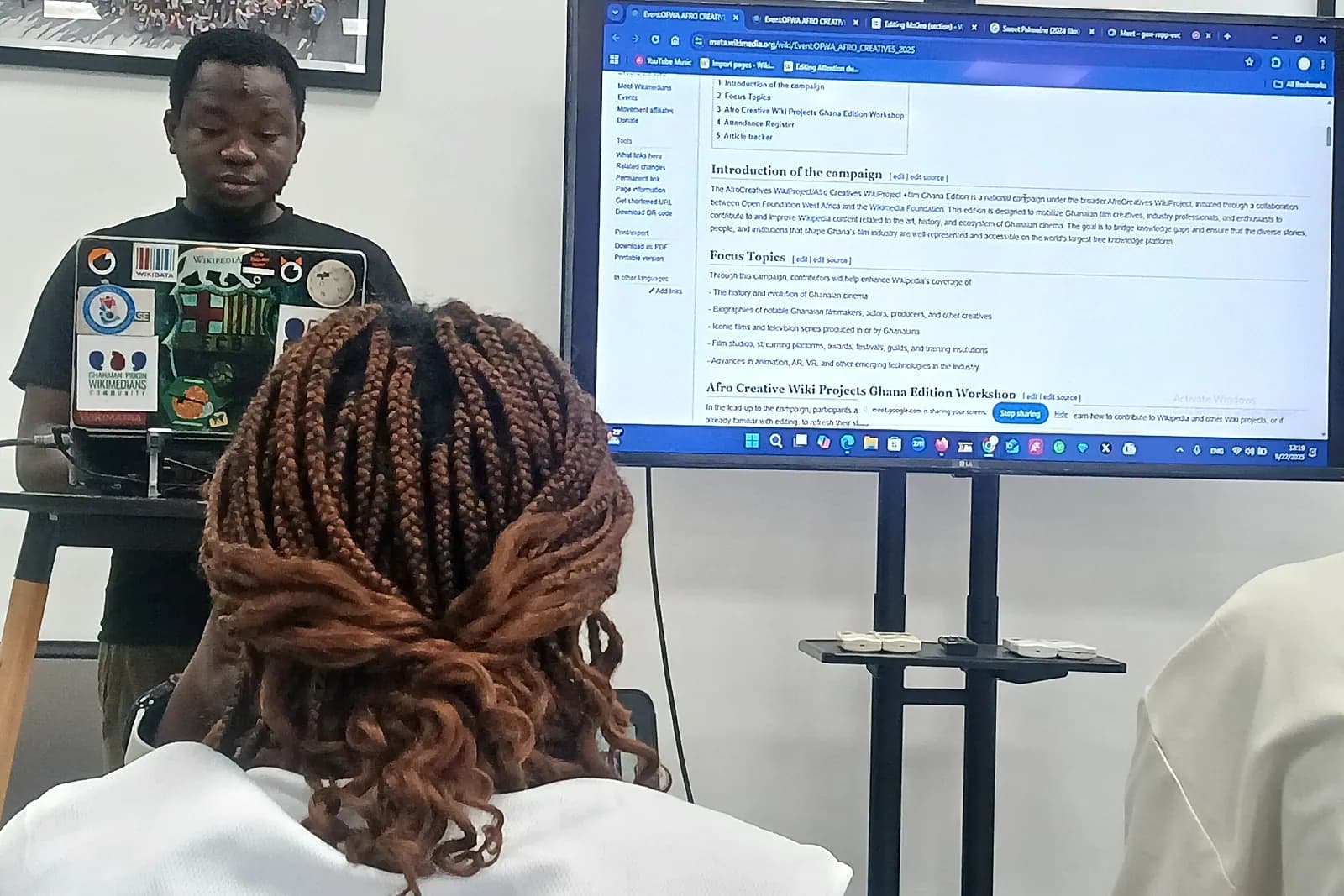 Participants working together at a training workshop.